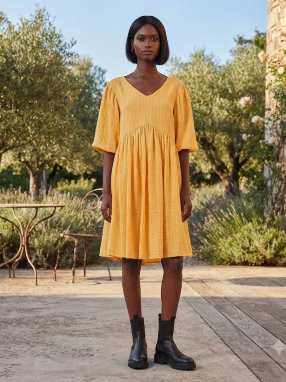 Merlette: Miller Check Linen Blend Sack Dress (NWT)